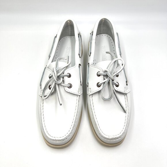 Sebago Docksides Portland Womens Size 10 White Leather Boat Shoes Loafers - Picture 3 of 12